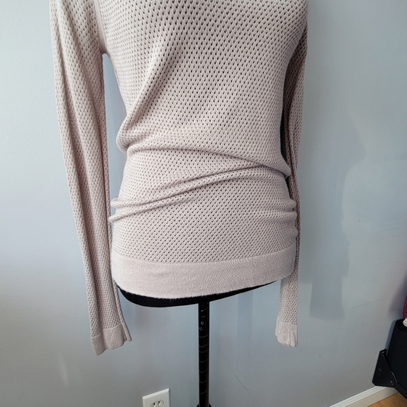 Kismet Taupe Mesh Knit Long-sleeve Top size S - Picture 2 of 11